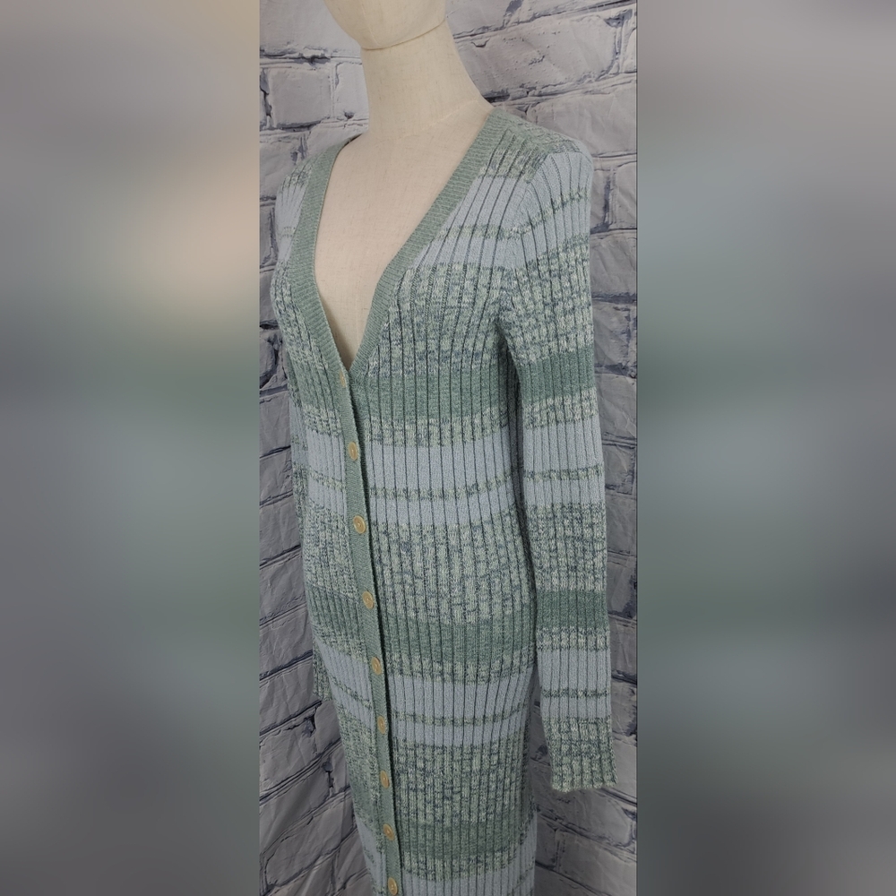 Free People Women's Sweater Cozy Up Cardigan Sweater Dress Ribbed Midi sz Small - Picture 15 of 16